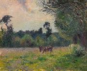 Camille Pissarro Vaches dans un pre, soleil couchant Spain oil painting artist